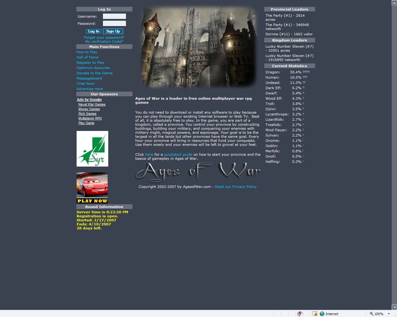 Ages of War : Online Games Review Directory